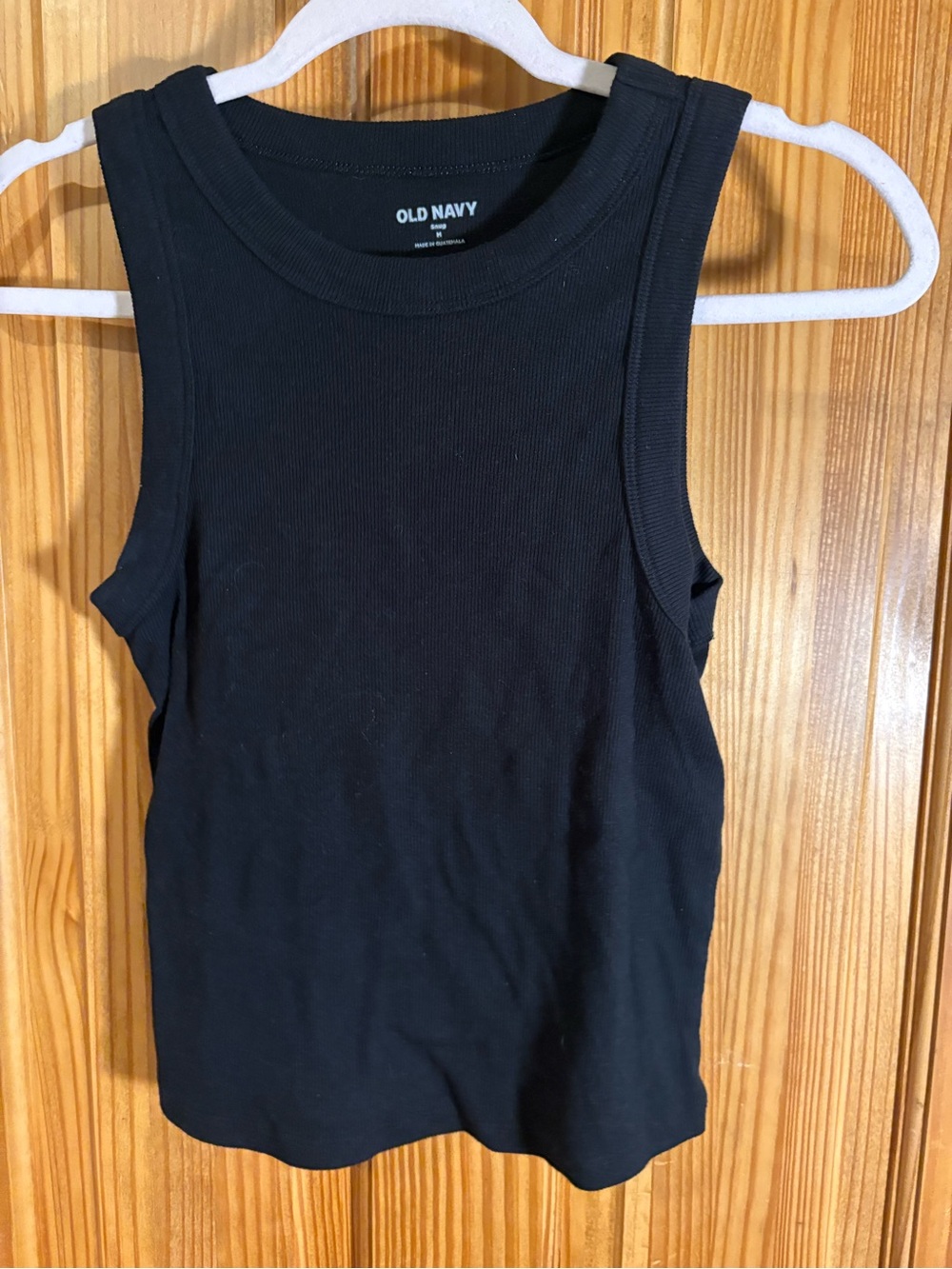 Old Navy Black Ribbed Crewneck Tank
